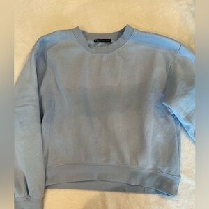 Light blue cropped Zara crew neck